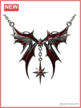 925 Sterling Silver Bat Wing Pendant Necklace Gothic Halloween